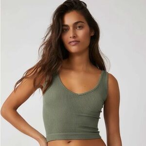 Intimately by Free People Solid Rib Brami - Army Green